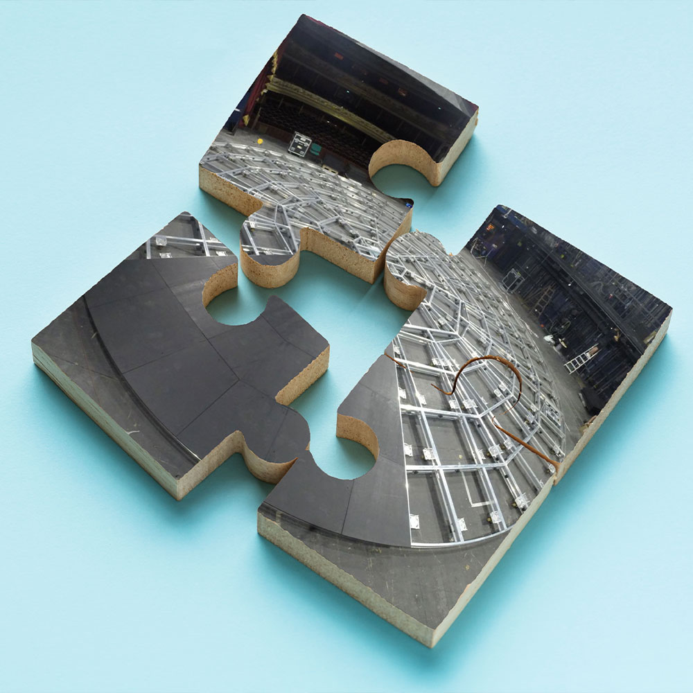 Puzzle piece as a symbol for customizing your portable turntable for any event
